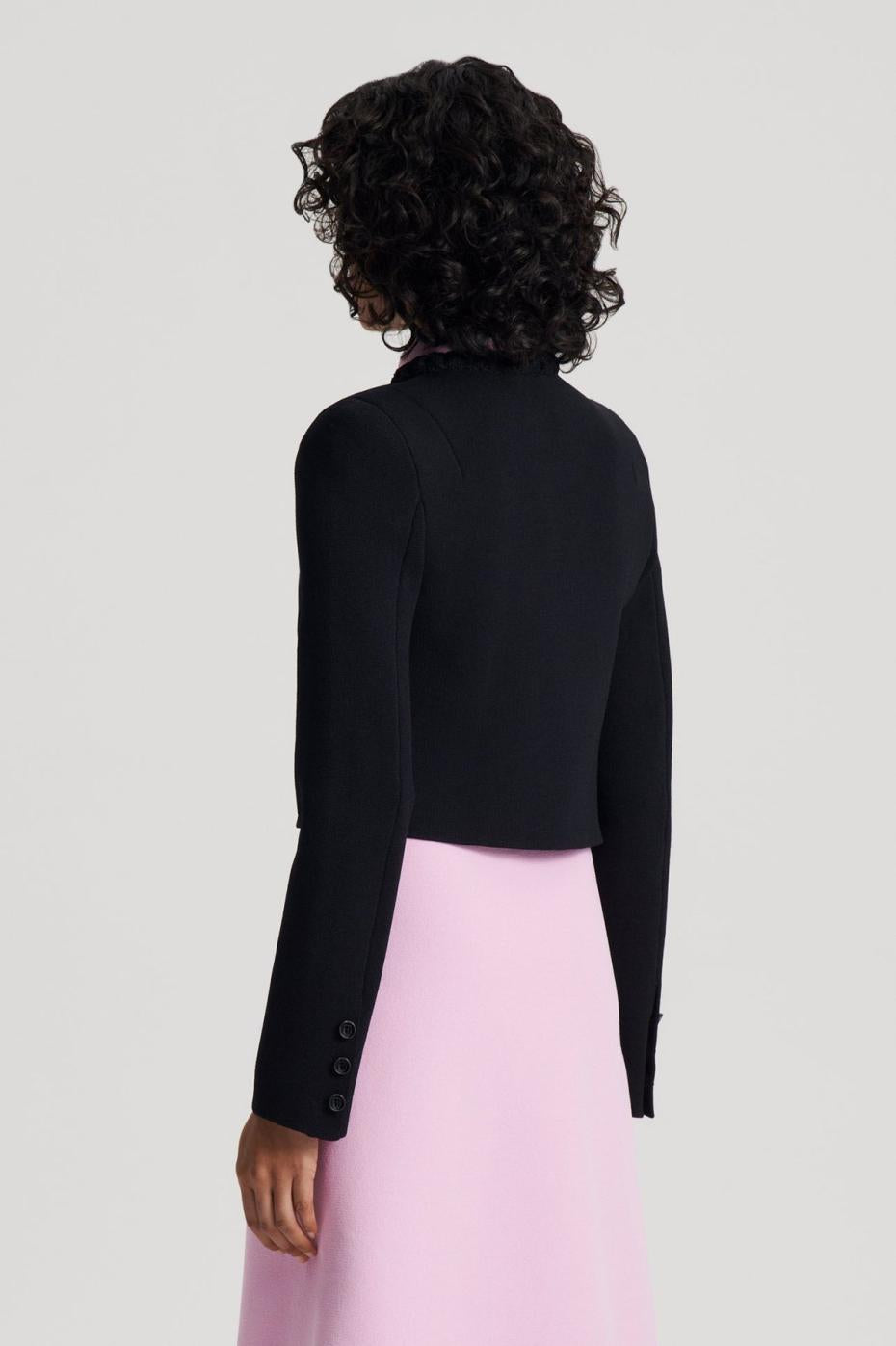 Jackets | Women Scanlan Theodore CREPE KNIT DAISY CROP JACKET Black