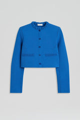 Jackets | Women Scanlan Theodore CREPE KNIT DAISY CROP JACKET Prussian.blue