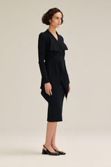 Jackets | Women Scanlan Theodore CREPE KNIT DRAPE FRONT JACKET Black
