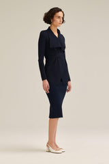 Jackets | Women Scanlan Theodore CREPE KNIT DRAPE FRONT JACKET Navy