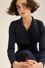 Jackets | Women Scanlan Theodore CREPE KNIT DRAPE FRONT JACKET Navy