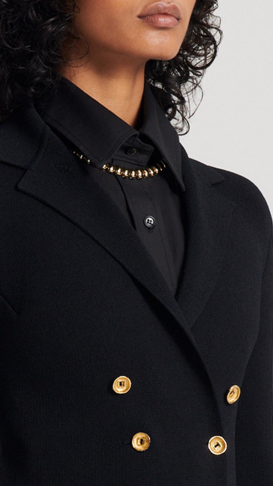 Jackets | Women Scanlan Theodore CREPE KNIT GOLD BUTTON JACKET Black