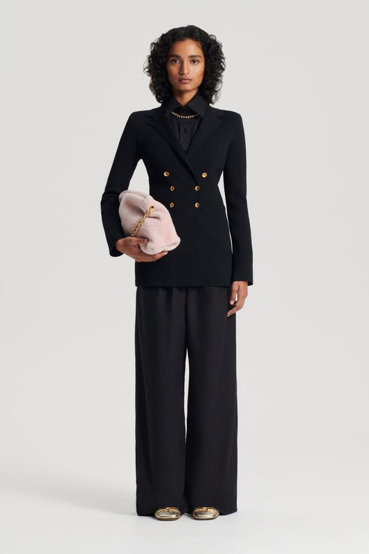 Jackets | Women Scanlan Theodore CREPE KNIT GOLD BUTTON JACKET Black