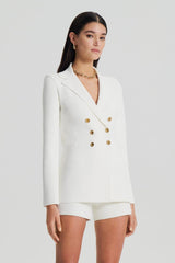 Jackets | Women Scanlan Theodore CREPE KNIT GOLD BUTTON JACKET Cream