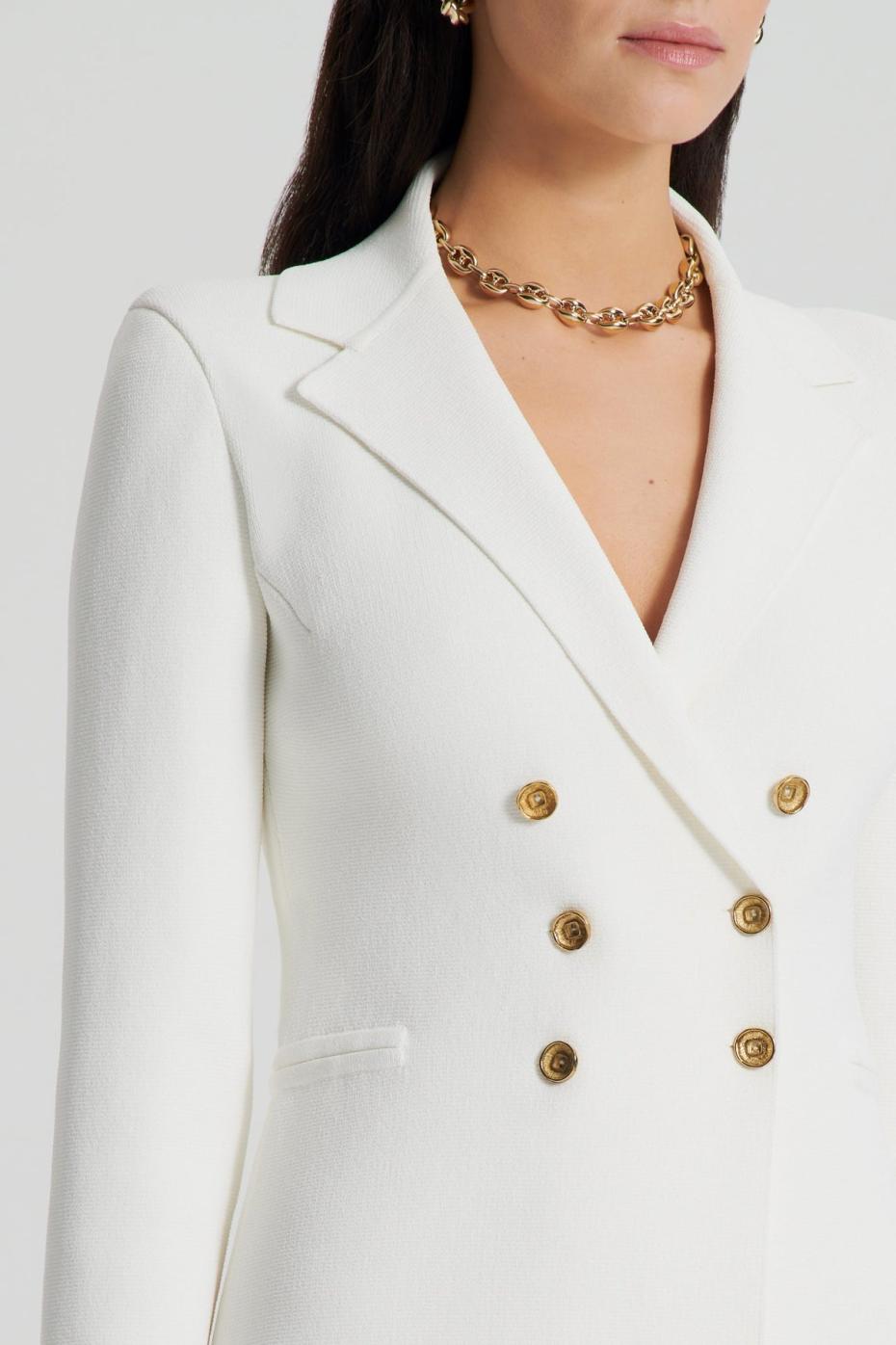 Jackets | Women Scanlan Theodore CREPE KNIT GOLD BUTTON JACKET Cream