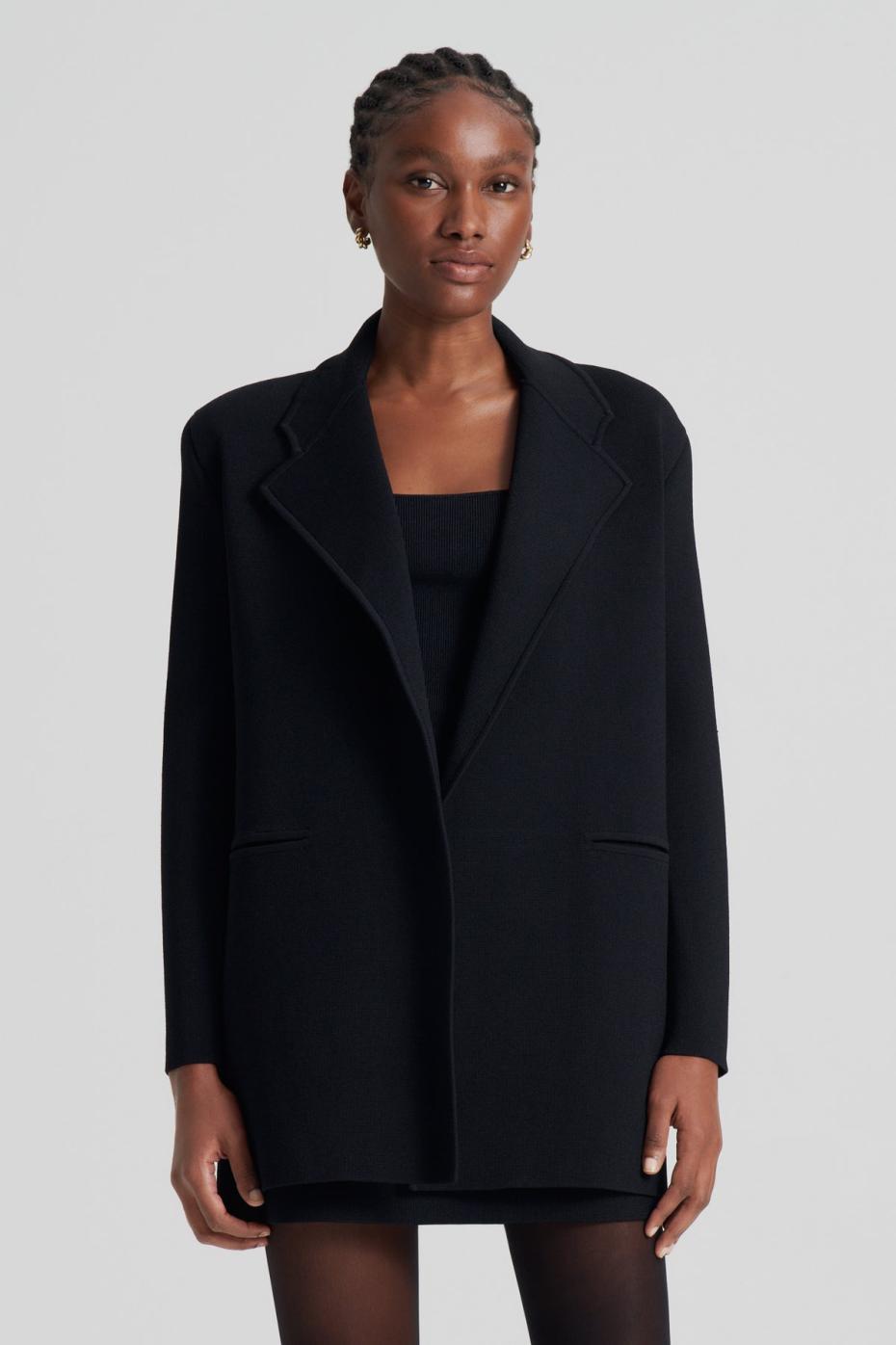 Jackets | Women Scanlan Theodore CREPE KNIT LOOSE TAILORED JACKET Black