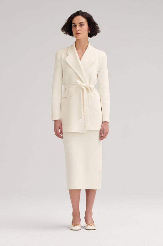Jackets | Women Scanlan Theodore CREPE KNIT LOOSE TAILORED JACKET Cream