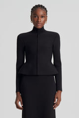 Jackets | Women Scanlan Theodore CREPE KNIT PEPLUM JACKET Dark.chocolate