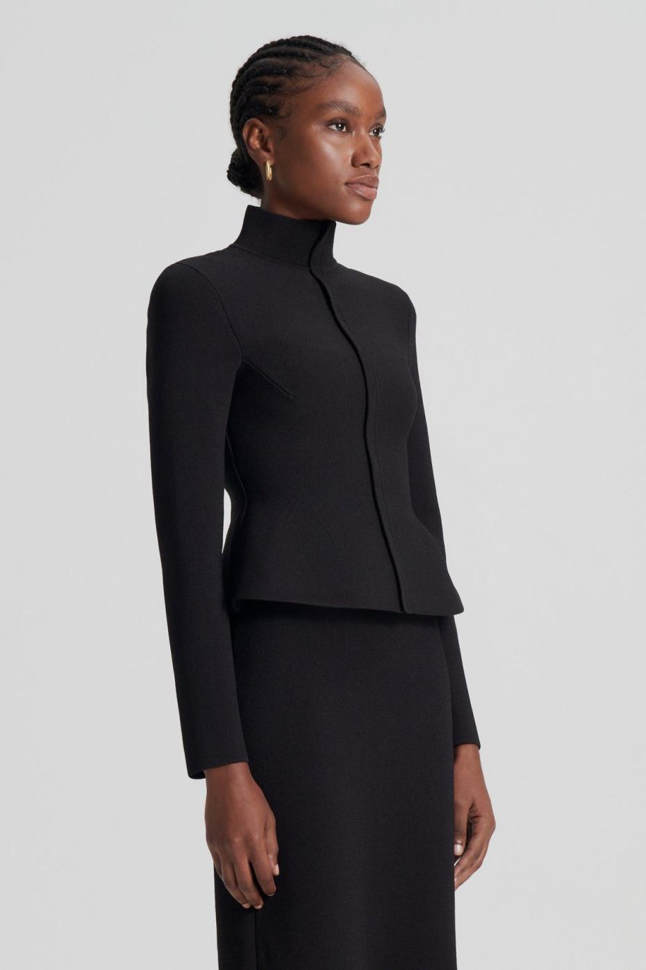 Jackets | Women Scanlan Theodore CREPE KNIT PEPLUM JACKET Dark.chocolate