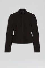 Jackets | Women Scanlan Theodore CREPE KNIT PEPLUM JACKET Dark.chocolate