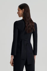 Jackets | Women Scanlan Theodore CREPE KNIT RUFFLE JACKET Black