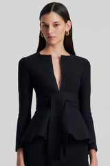 Jackets | Women Scanlan Theodore CREPE KNIT RUFFLE JACKET Black