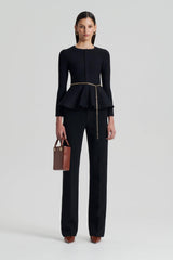 Jackets | Women Scanlan Theodore CREPE KNIT RUFFLE JACKET Black