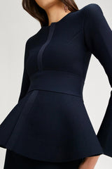 Jackets | Women Scanlan Theodore CREPE KNIT RUFFLE JACKET Navy