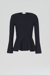 Jackets | Women Scanlan Theodore CREPE KNIT RUFFLE JACKET Navy