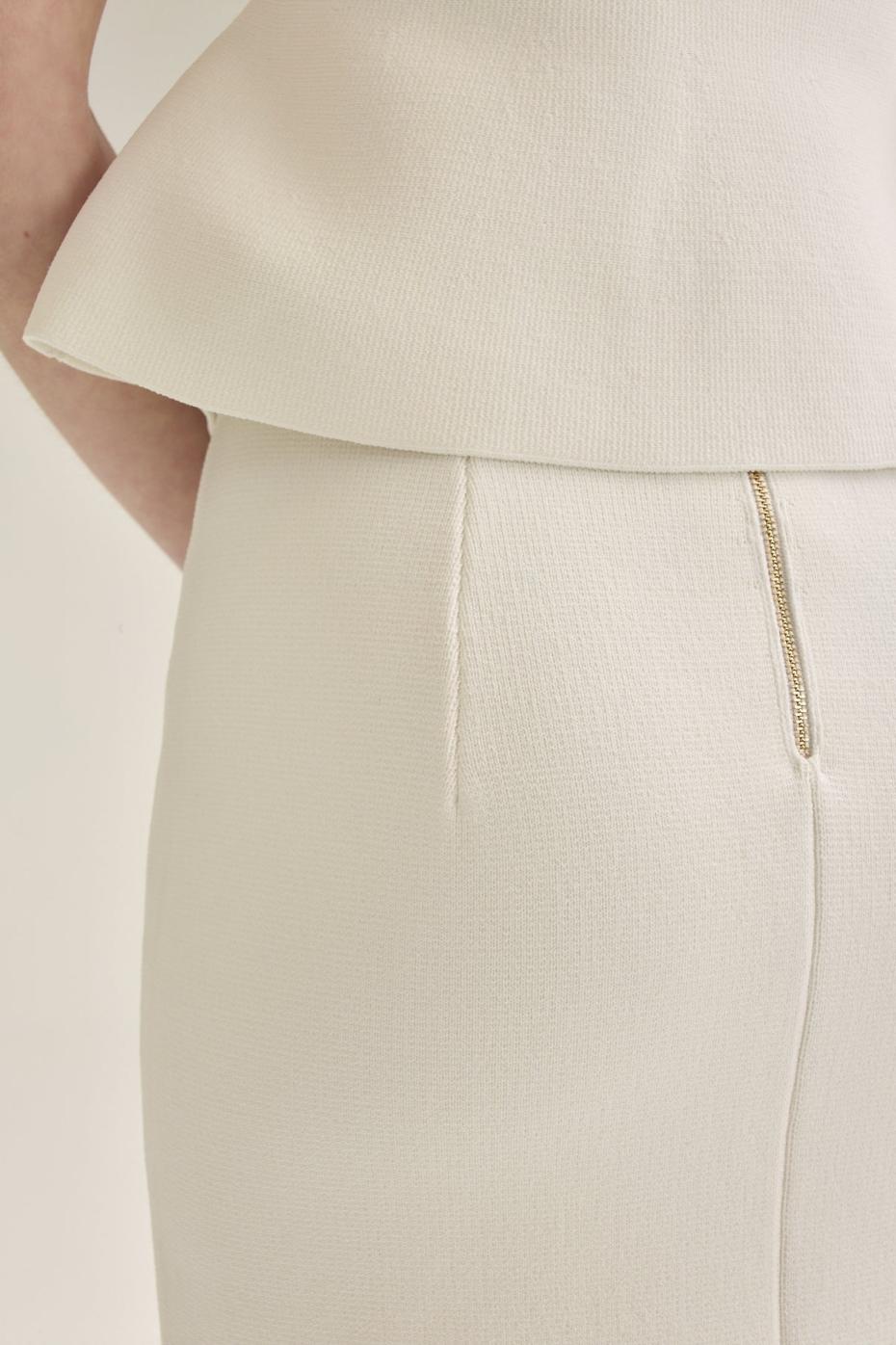 Jackets | Women Scanlan Theodore CREPE KNIT SHORT SLEEVE PEPLUM JACKET White