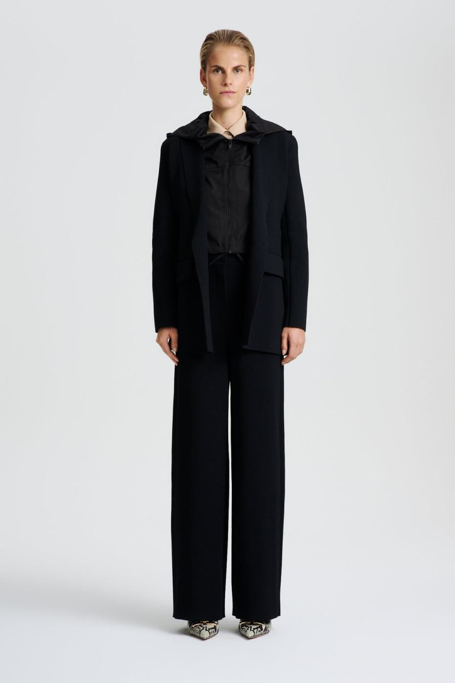 Jackets | Women Scanlan Theodore CREPE KNIT TAILORED BLAZER Black