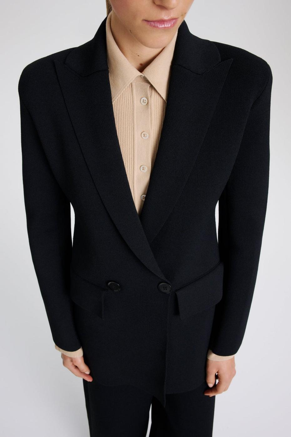 Jackets | Women Scanlan Theodore CREPE KNIT TAILORED BLAZER Black