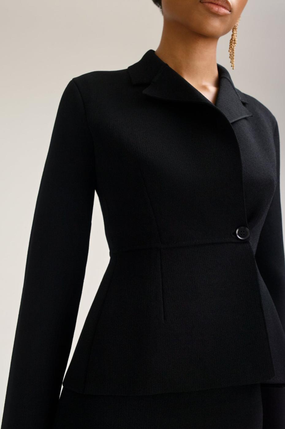 Jackets | Women Scanlan Theodore CREPE KNIT TAILORED JACKET Black