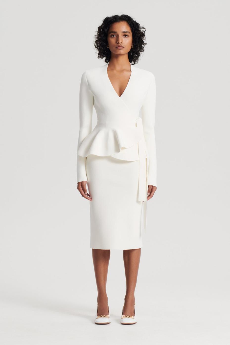 Jackets | Women Scanlan Theodore CREPE KNIT WRAP JACKET Cream