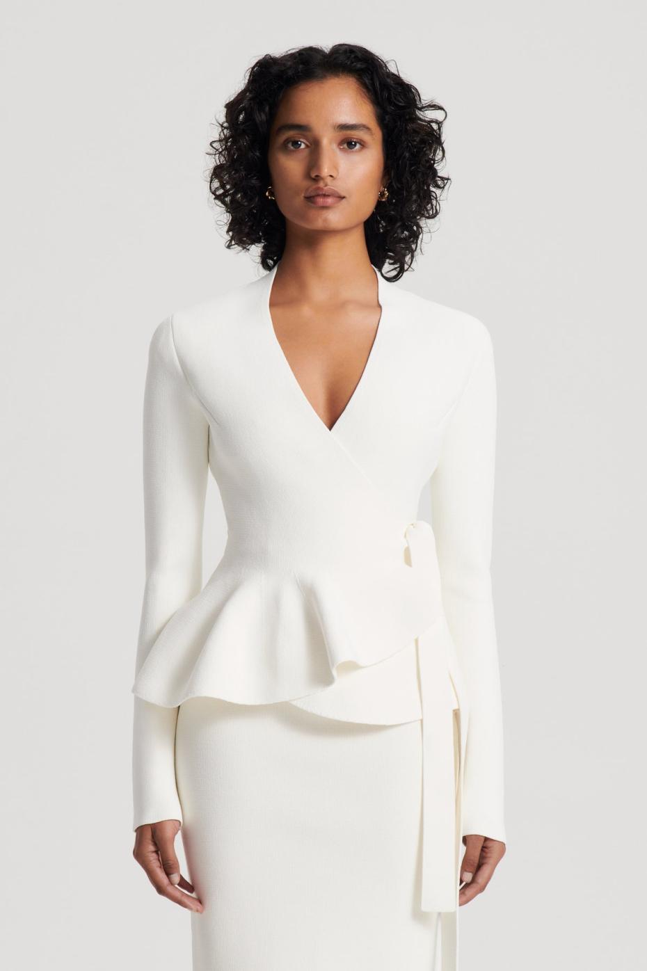 Jackets | Women Scanlan Theodore CREPE KNIT WRAP JACKET Cream