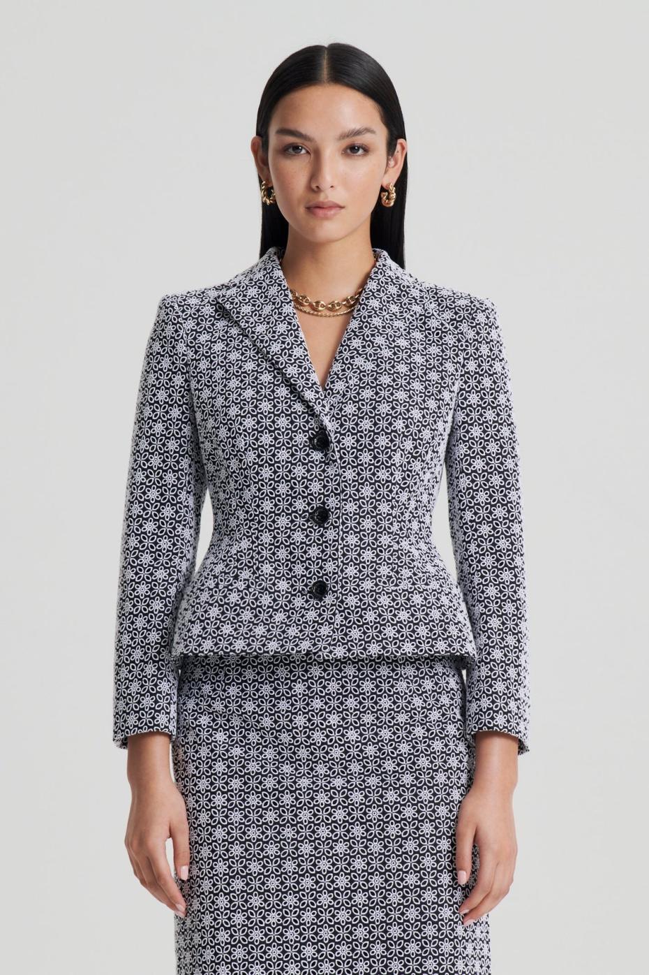 Jackets | Women Scanlan Theodore EMBROIDERED FLORAL JACKET Black.white