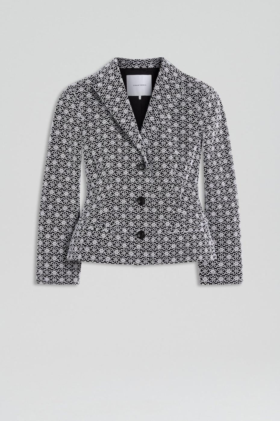 Jackets | Women Scanlan Theodore EMBROIDERED FLORAL JACKET Black.white