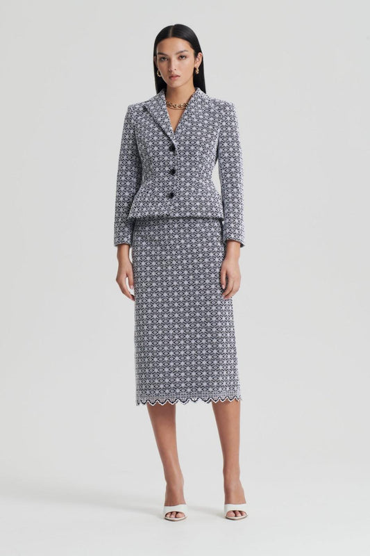 Jackets | Women Scanlan Theodore EMBROIDERED FLORAL JACKET Black.white