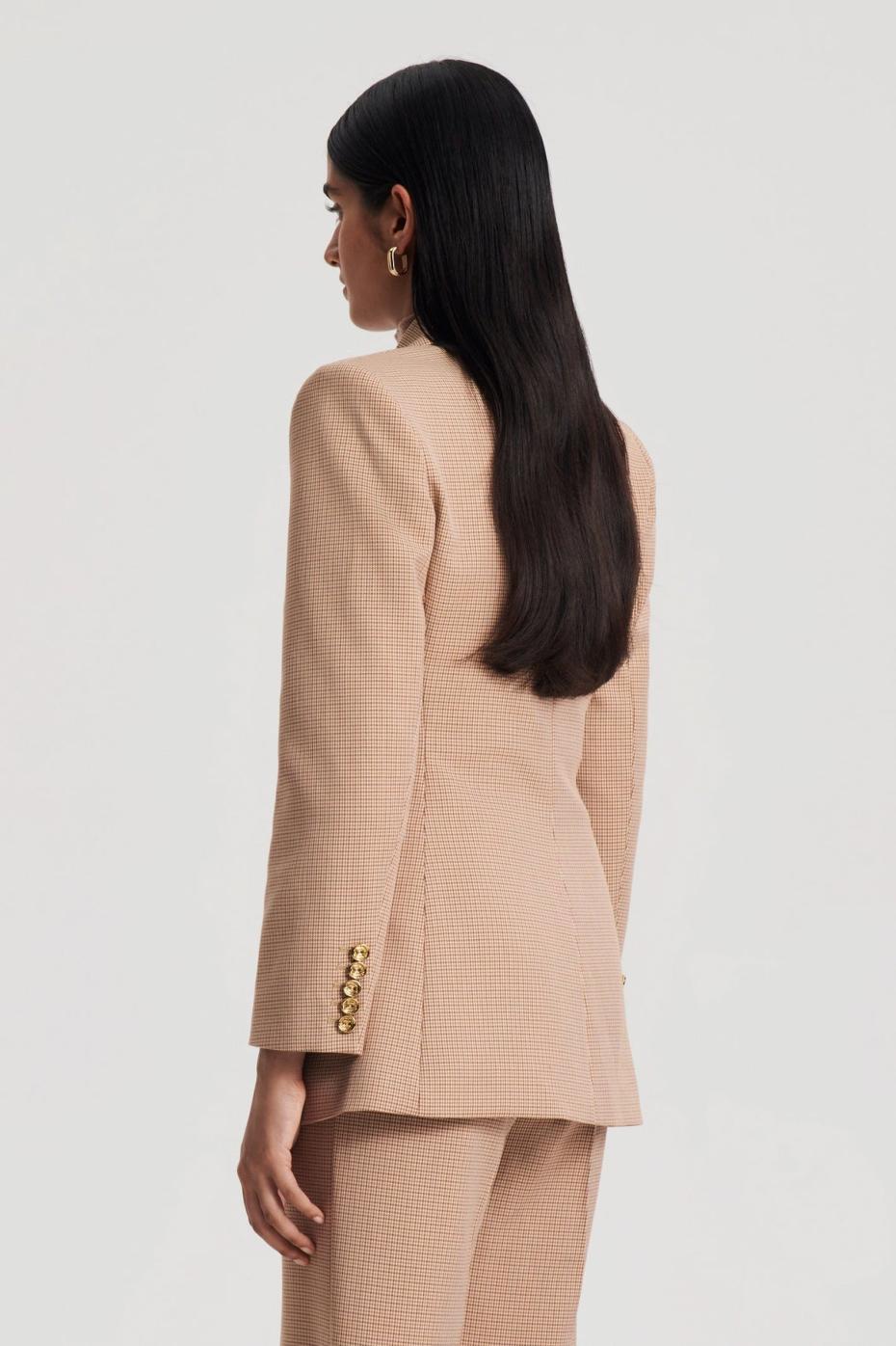 Jackets | Women Scanlan Theodore PLAID TAILORED JACKET Caramel