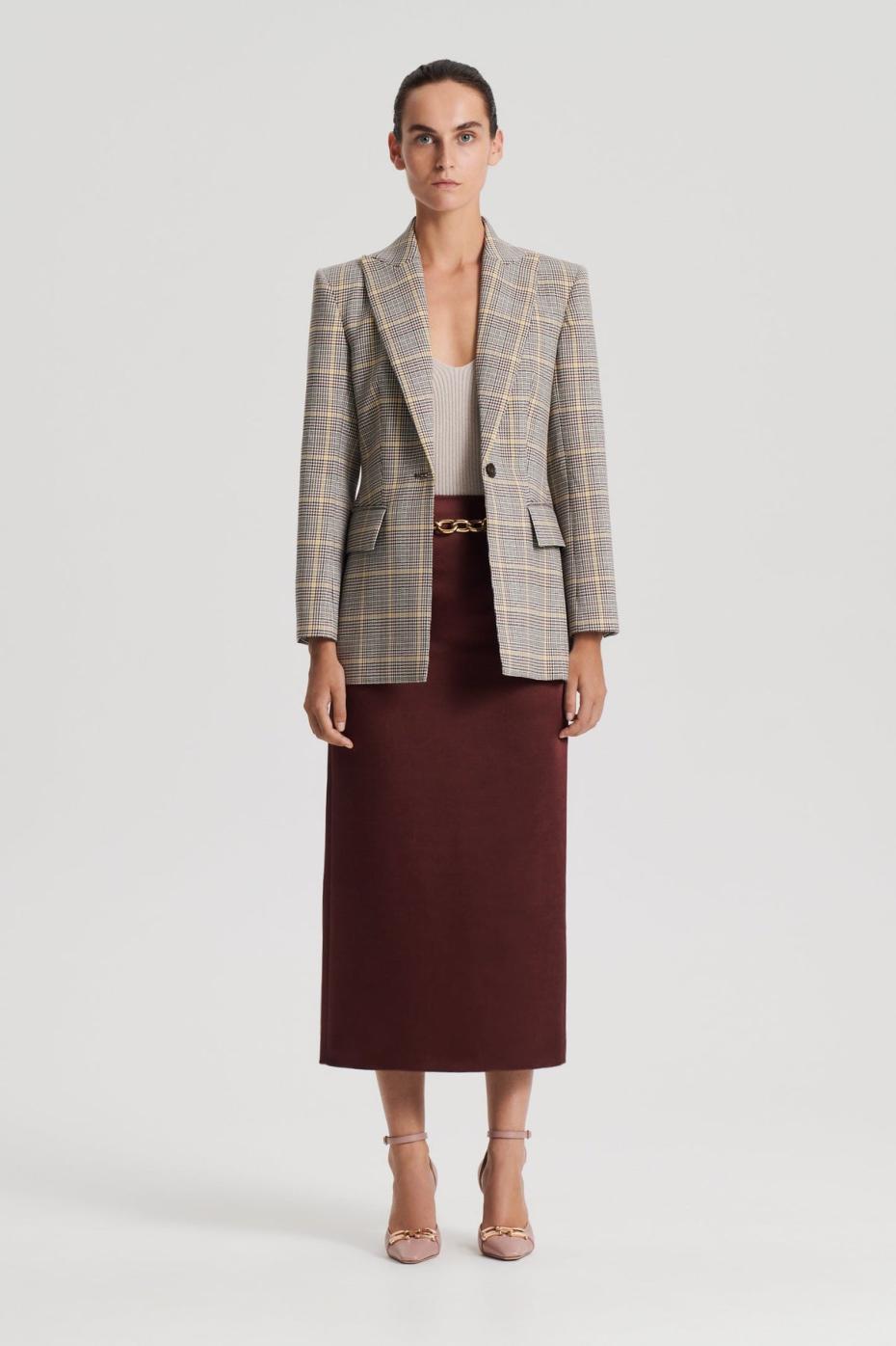 Jackets | Women Scanlan Theodore PLAID TAILORED JACKET Ginger