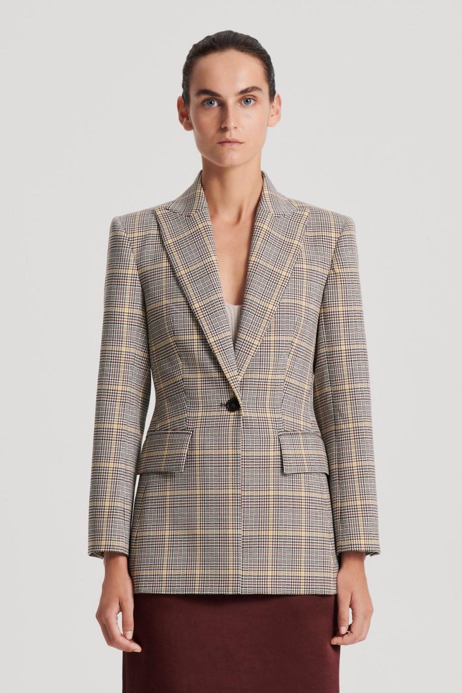 Jackets | Women Scanlan Theodore PLAID TAILORED JACKET Ginger