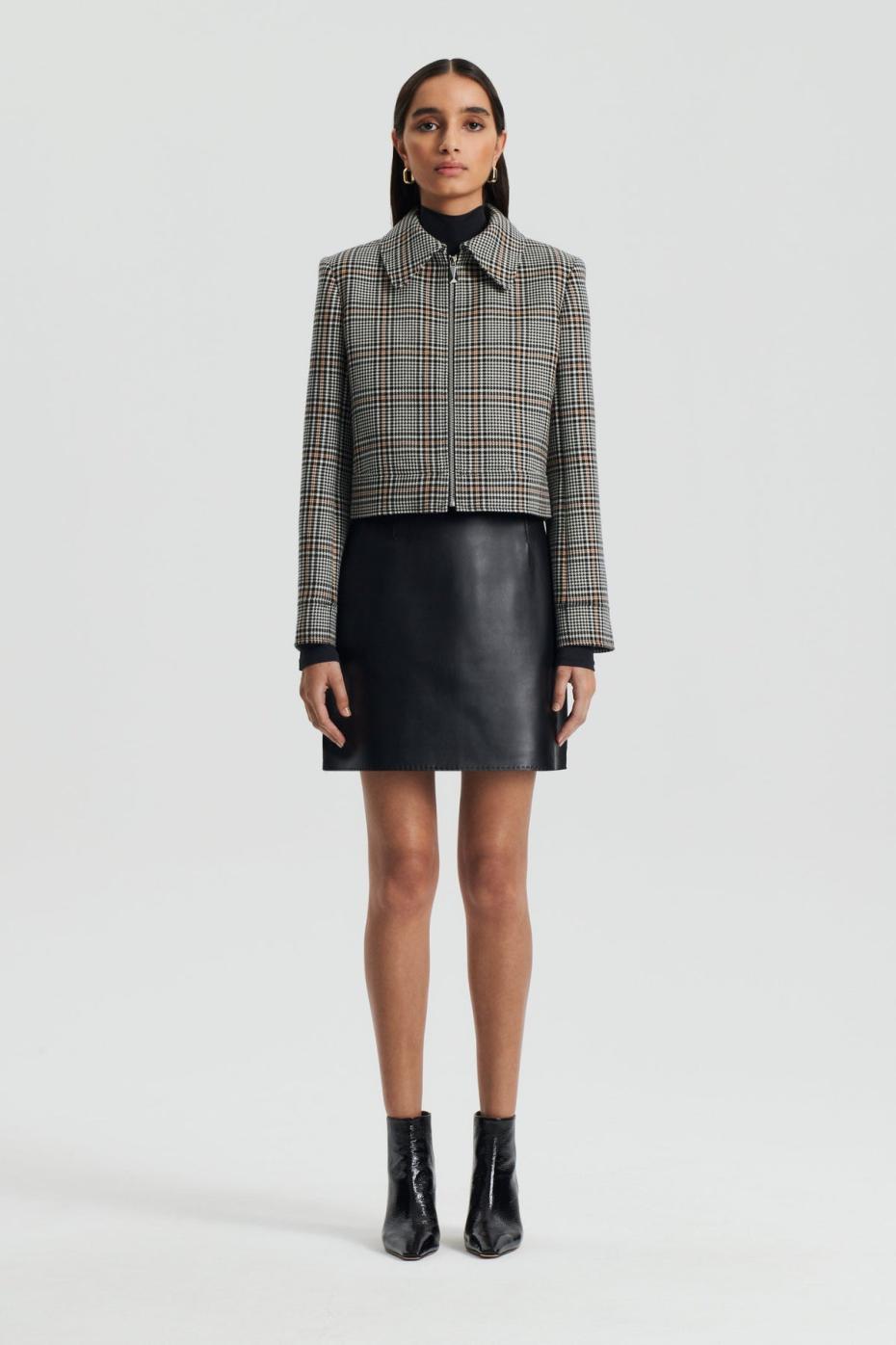 Jackets | Women Scanlan Theodore PLAID ZIP JACKET Black.white