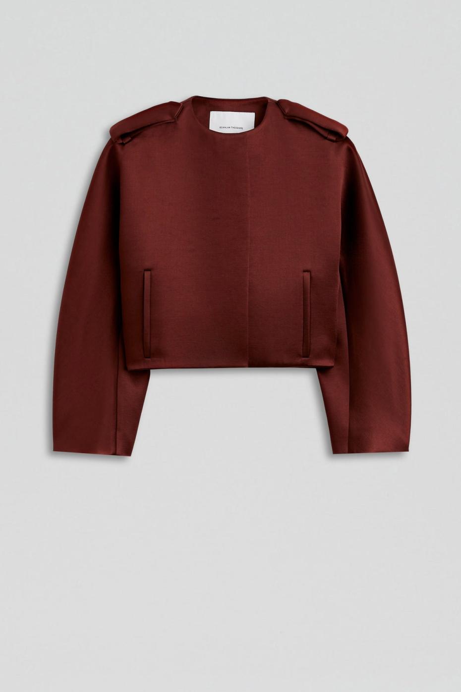Jackets | Women Scanlan Theodore SATIN COCOON SLEEVE JACKET Burgundy
