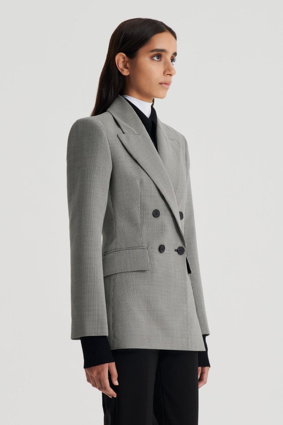 Jackets | Women Scanlan Theodore TAILORED HOUNDSTOOTH JACKET Black