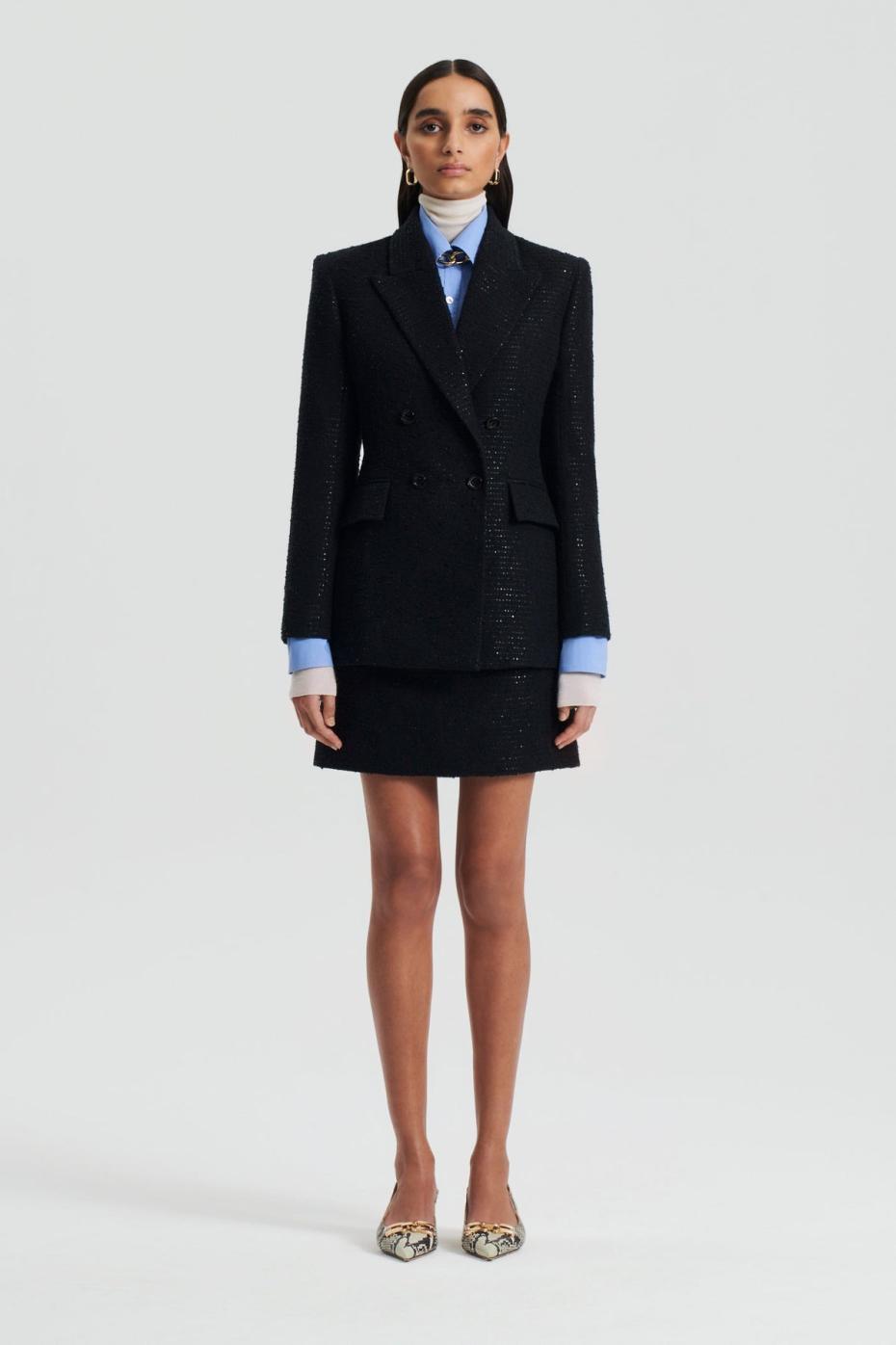 Jackets | Women Scanlan Theodore TAILORED SEQUIN JACKET Black