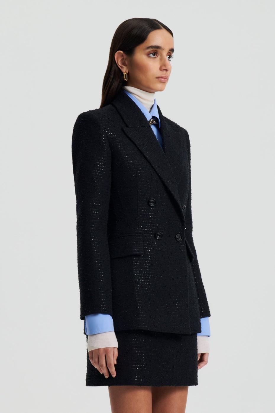 Jackets | Women Scanlan Theodore TAILORED SEQUIN JACKET Black