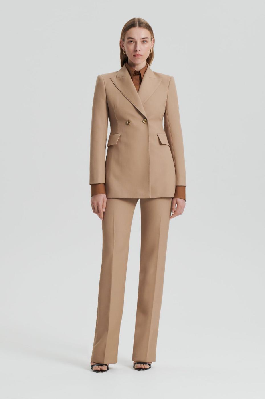 Jackets | Women Scanlan Theodore WOOL BARATHEA TWO BUTTON JACKET Camel