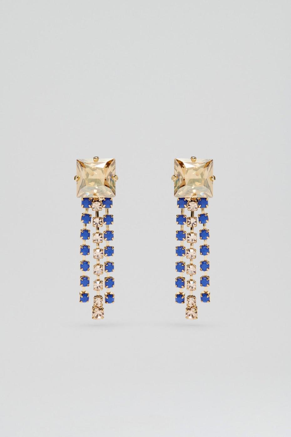 Jewelry | Women Scanlan Theodore OPAL STRASS FRINGE EARRINGS Cornflower