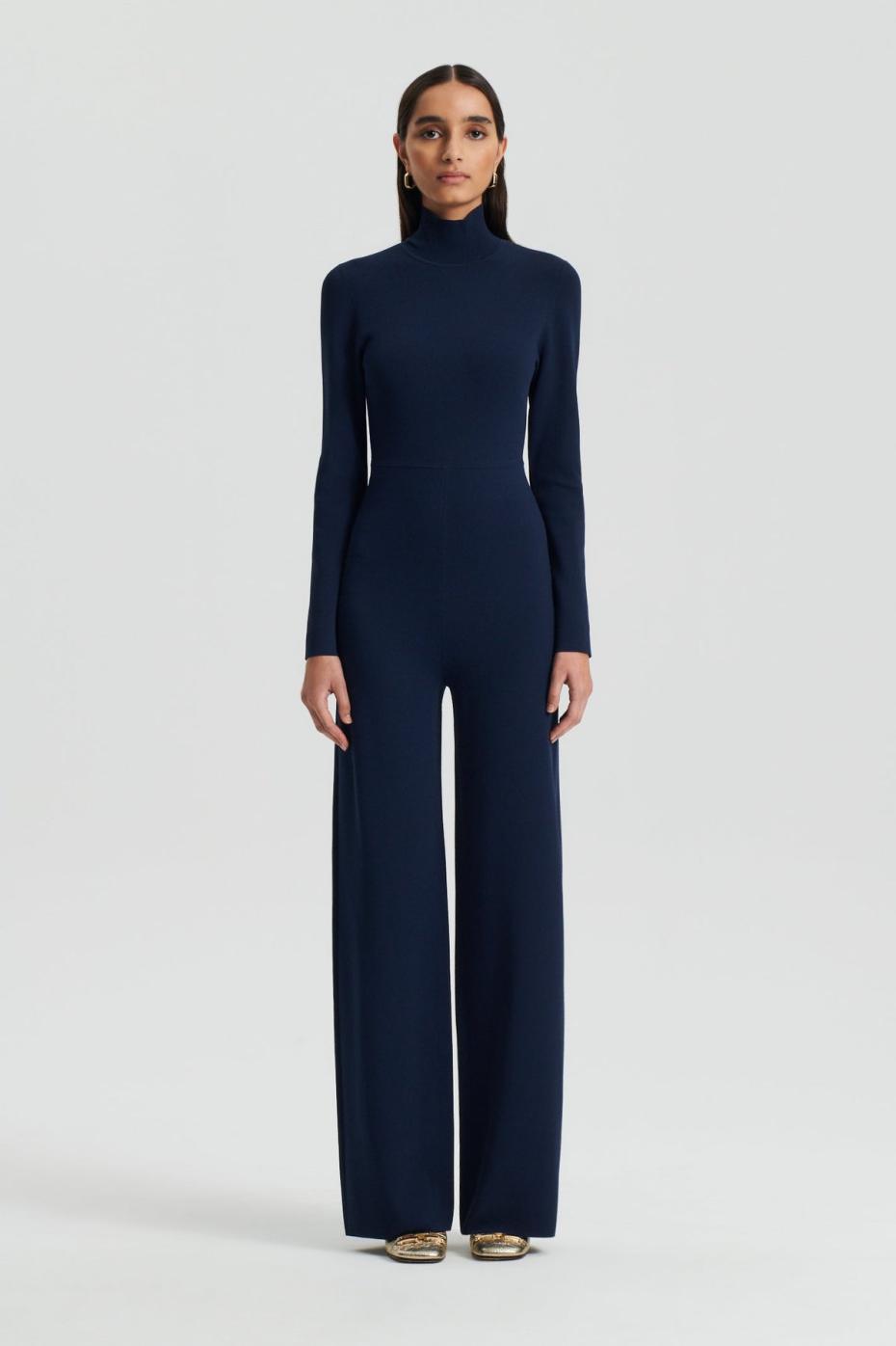 Jumpsuits | Women Scanlan Theodore MICRO CREPE JUMPSUIT Navy