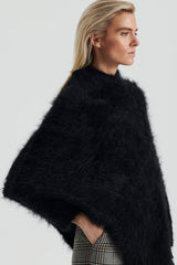 Knitwear | Women Scanlan Theodore BRUSHED FRINGED CAPE Black