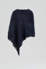 Knitwear | Women Scanlan Theodore BRUSHED FRINGED CAPE Navy