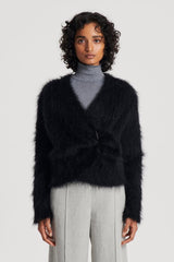 Knitwear | Women Scanlan Theodore BRUSHED MOHAIR WRAP CARDIGAN Black