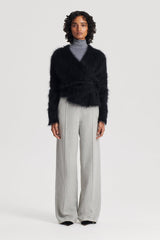 Knitwear | Women Scanlan Theodore BRUSHED MOHAIR WRAP CARDIGAN Black
