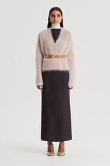 Knitwear | Women Scanlan Theodore BRUSHED MOHAIR WRAP CARDIGAN Mink