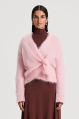 Knitwear | Women Scanlan Theodore BRUSHED MOHAIR WRAP CARDIGAN Pink