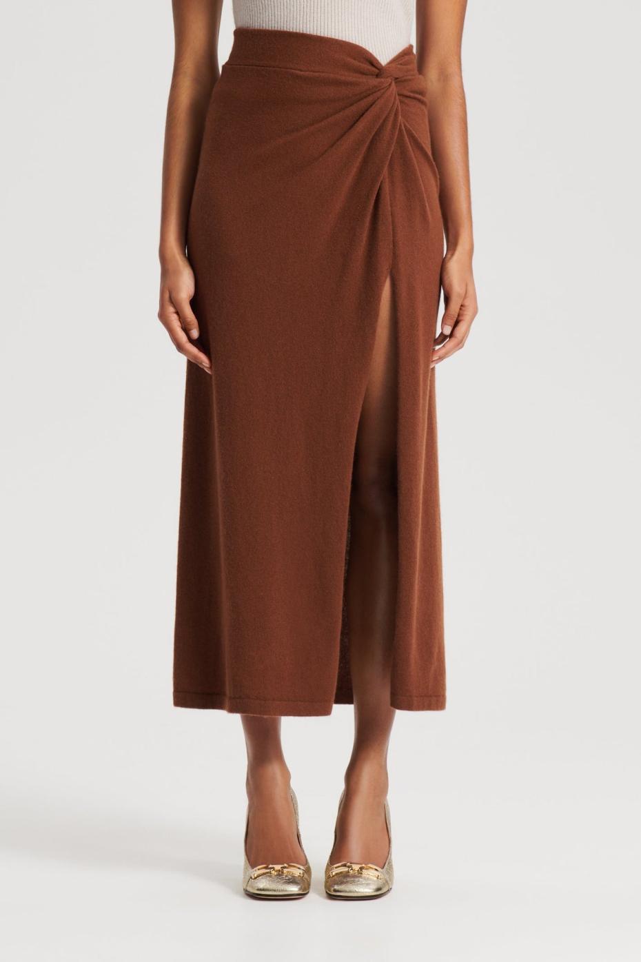 Knitwear | Women Scanlan Theodore CASHMERE SARONG SKIRT Spice