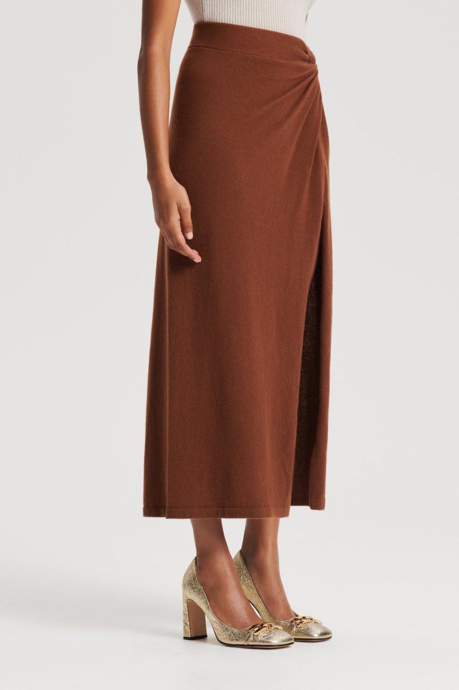 Knitwear | Women Scanlan Theodore CASHMERE SARONG SKIRT Spice