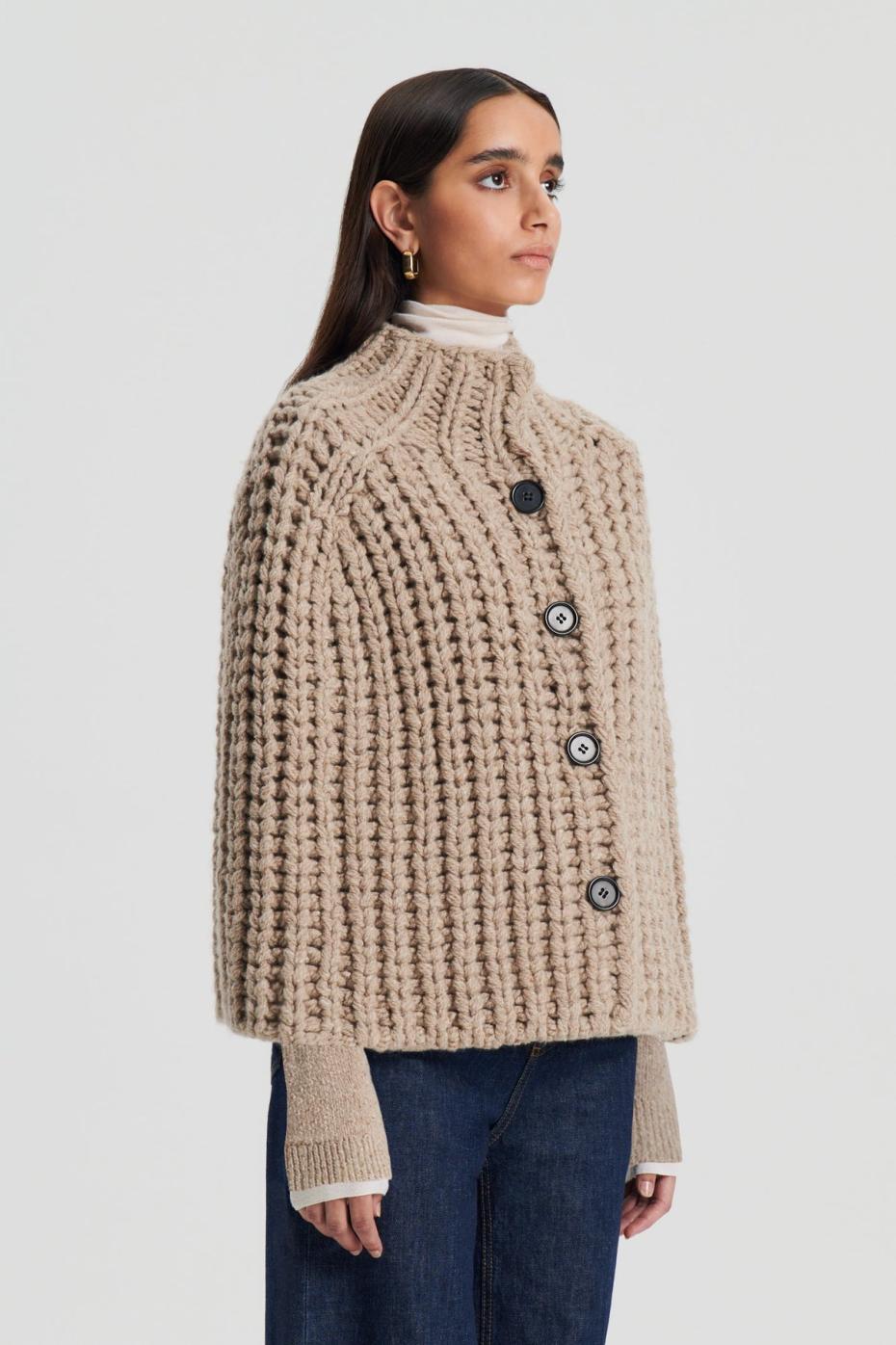 Knitwear | Women Scanlan Theodore HANDKNIT CAPE Taupe