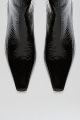 Leather | Women Scanlan Theodore CRINKLE LEATHER ANKLE BOOT 7.5 Black