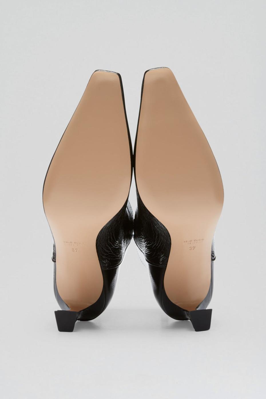 Leather | Women Scanlan Theodore CRINKLE LEATHER ANKLE BOOT 7.5 Black